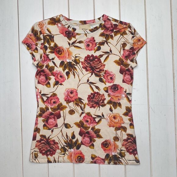 NWT Elie Tarhari Floral Tee - Picture 3 of 11
